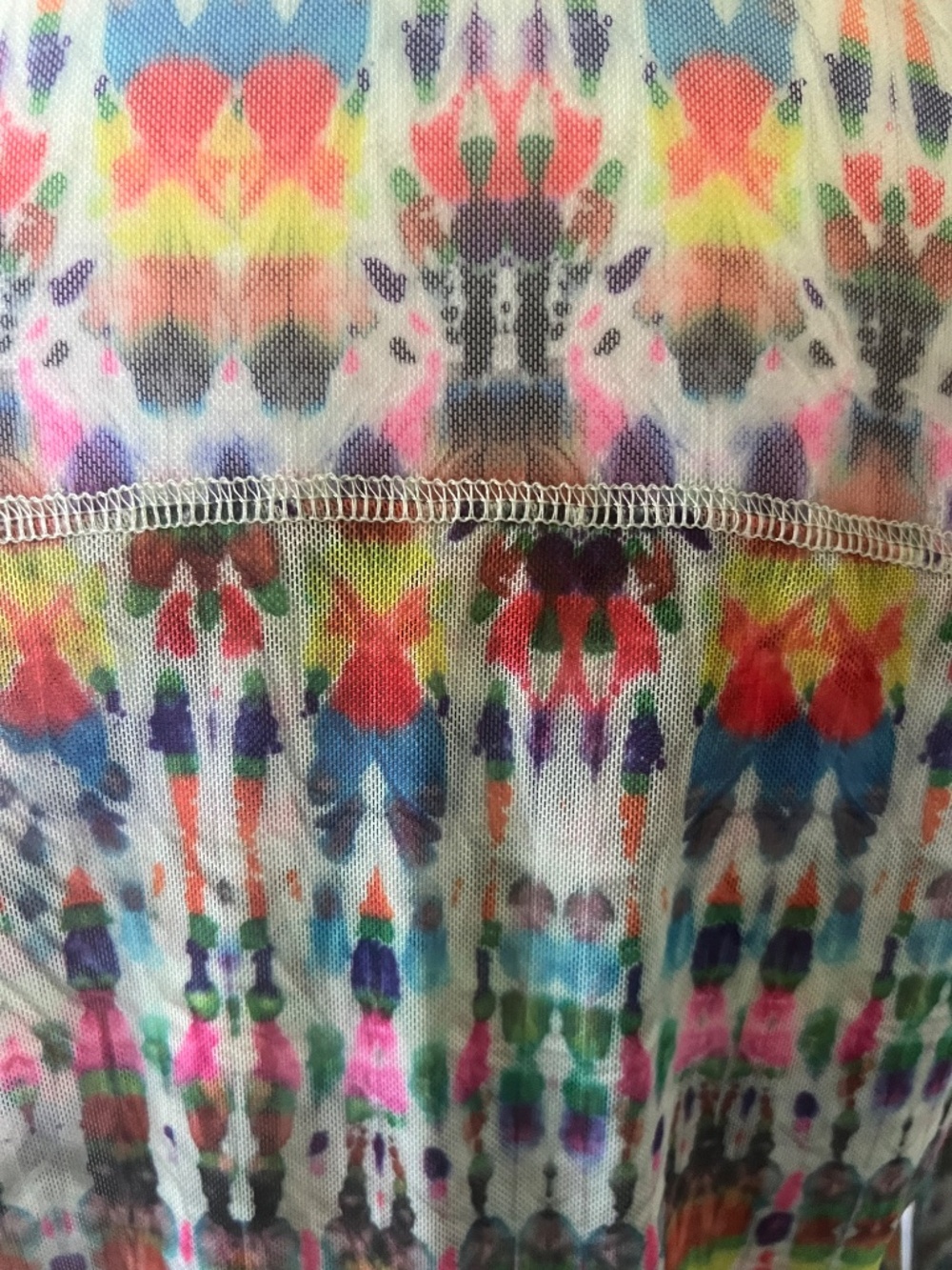 Natural Life Sloane Mesh Long Sleeve Top - Fuchsia Tie Die Sz Large - Picture 7 of 14